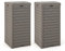 COSTWAY Mülleimer mit Deckel, 118 L, Mülltonne Abfalltonne Garten, mit ausziehbarer Flüssigkeitsschale & Griff, wasserdichter Müllbehälter Outdoor, für Veranda, Hinterhof, Terrasse (2 Pack-Braun)