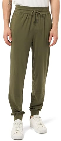 Tommy Hilfiger Uomo Pantaloni da Jogging Track Pant Pantaloni Lounge, Verde (Utility Olive), M