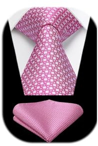 Enlision Corbatas de Hombre Seda Corbata Rosa de Color Sólido y Pañuelo 8.5cm Corbata de Boda Formal Negocios para Hombre