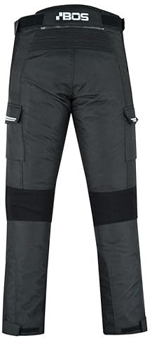 BOSmoto Motorradhose für Herren mit Protektoren, wasserdicht, herausnehmbare Membran, Knie-Protektoren, reflektierend (DE/NL/SE/PL, Alphanumerisch, XL, Regular, Regular, Schwarz)