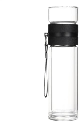 Bouteille en verre avec infuseur à thé, bouteille de thé portable, bouteille d'eau en verre avec sangle de transport, bouteille en verre infuseur à thé, bouteille infuseur de voyage anti-fuite, tasse