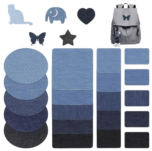 20 Pezzi Toppe Termoadesive Ricamate, Toppa Termoadesiva Jeans, per Denim da Stirare di Alta qualità Cotone, per Vestiti, Cappelli, Jeans