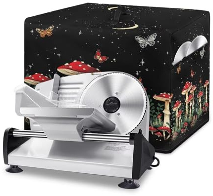 Drnuikhe Meat Slicer Dust Cover,16x13x13 Inch Polka Dot Mushroom Pattern Food Slicer Cover, Compatible with Cheese Bread Meat Slicer and Most Other Model,(Only Cover)