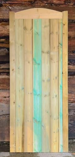 Wooden TVG Dome Garden Gate Pedestrian Gate Wooden Pressure Treated-6 FT (180cm High x 75cm Wide x 5cm Deep)