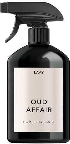 LAAY Rumsspray 500 ml – Oud Affair – lyxig inomhusdoft med orientalisk oud – intensiv luftfräschare för vardagsrum kontor & hotell – Tillverkad i Tyskland