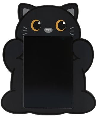 I-TOTAL - Tableau Magique avec Animal Mignon – Stylo inclus, Annulation Facile avec un Clic sur le Nez – Parfait pour les Dessins, les Griffonnages et l'Apprentissage (BLACK CAT)
