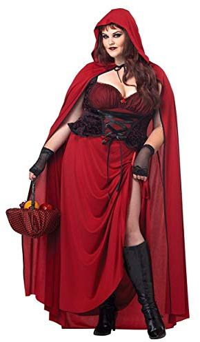 California Costumes Rödluvan-dräkt i plusstorlek för kvinnor, mörkröd nyans, Röd, XL