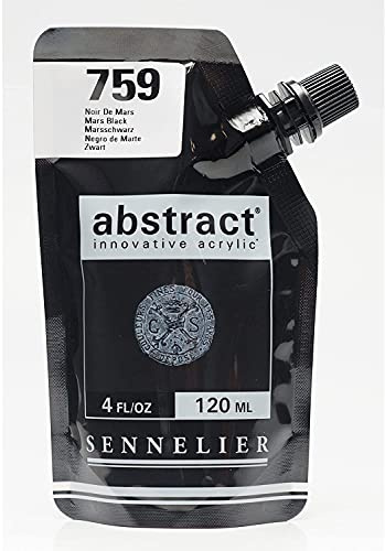 Sennelier Abstract Acrylic Paint Pouch, 4.05 Fl Oz (Pack of 1), Mars Black