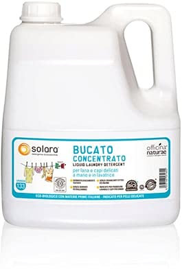 Officina Naturae | Solara Detersivo Ecologico Concentrato per Bucato, a Mano o per Lavatrice, Flacone in Bioplastica 4L
