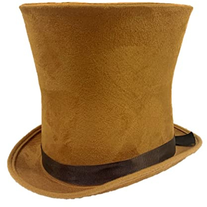 Stylex Tall Top Hat Bell Hat Halloween Fancy Dress Steampunk Victorian (Brown)