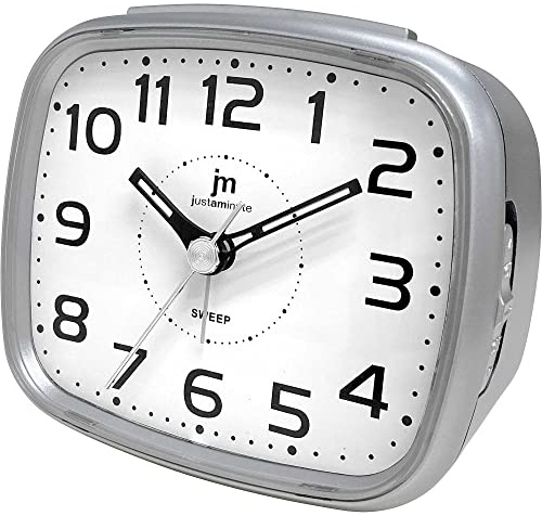 justaminute LOWELL SVEGLIA QUARZO ANALOGICA CON LUCE SNOOZE E SUONERIA IN 3 COLORI JA7093NBS (Silver)