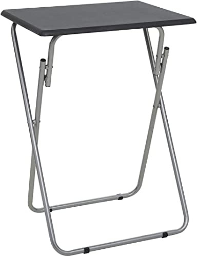 Aggloz Small Folding Table for Room, Outdoor, Computer, Tea Coffee - Lightweight Camping, Dining, Garden, TV Table for Living Room 66x48cm (Grey)