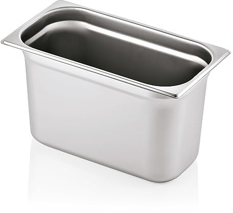 Morleos GN 1/3 200 mm - 7,8 L Gastronormbehälter aus rostfreiem Edelstahl 325 x 176 mm | stapelbar & rostfreier GN Behälter | Gastronomie-, Event- & Catering Zubehör aus robusten 0,7 mm Stahl