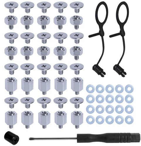 25Pcs PC Motherboard Screws M.2 SSD NVMe Screws Mounting Kit Compatible with ASUS Motherboards with Stud and Screwdriver Computer Parts