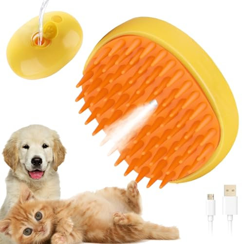 Mecctuck Katzenbürste, Katzenbürste mit Dampf, Dampfbürste Katze, Katzen Bürste, Tierhaarbürste, Steam Cat Brush, Katzenbürste Langhaar, Dampfbürste Hund, Dampfbürste Katze für Langhaar und Kurzhaar