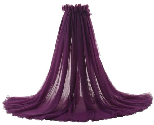 GRACEART Robe de mariée en tulle détachable pour femme - Longue longueur au sol, violet, Taille unique