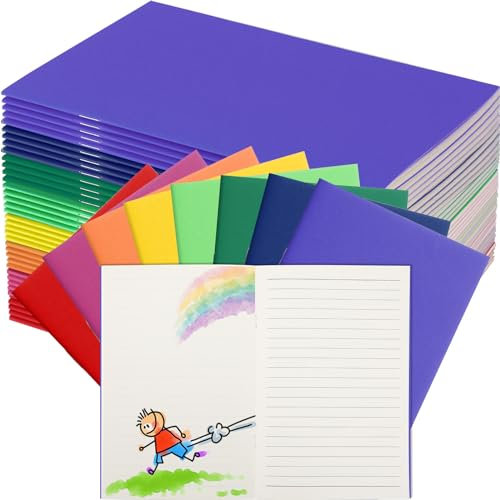 Gueevin 24 st tomma anteckningsböcker för barn att skriva berättelser bulk anteckningsböcker journals för studenter poperback böcker teckning linjerad sida dagbok primary elementary art hantverk 13 cm