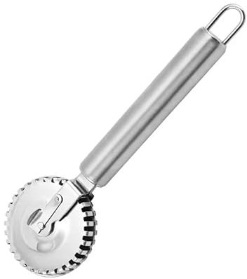 MyHoome Ravioli Cutter with 430 Stainless Steel Wheel, Ideal for Cutting, Sealing, and Crimping Fresh Pasta, Pastry Dough, pierogi and dumplings, multi pastry cutter, pastry cutter crimper. Silver.