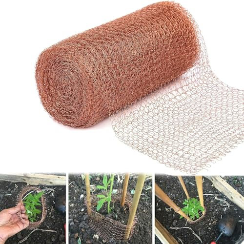 NAUXIU Anti Limaces Et Escargots,Filet Anti Limaces Et Escargots,Filet Cuivre Anti Limace,Grillage Cuivre Anti Limace,Ruban Cuivre Anti Limace,clôture D'escargots,Protection des Plantes