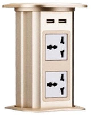 Pop Up-uttag Inbyggt kök Island Desktop Power Strip Automatisk Elektrisk Trådlös laddning Vattentät Osynlig Power Strip,Gold-4-jacks