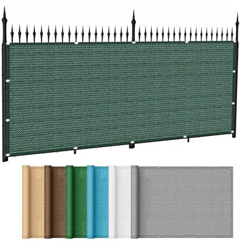Brise Vue Balcon Pare-Vue Brise 150 x 220 cm Protection de La Vie Privée Blocage des UV Filet de Clôture Paravent de Balcon avec Attaches de Câble pour Balcon Jardin Patio, Vert Foncé