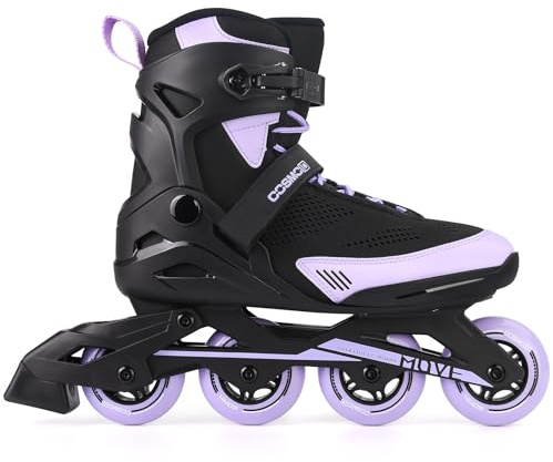 Move Inline Skate Women Men，Professional Roller Skates Blades Adult Male Female, Indoor Outdoor and Fitness Black&Purple