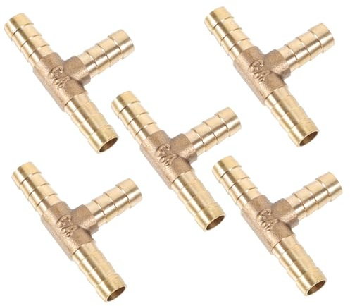 Amosfun 5pezzi Raccordo Tubo Flessibile Aria in Rame Da Raccordo Crimpare Pex Adattatore Per Connessione Senza Perdite