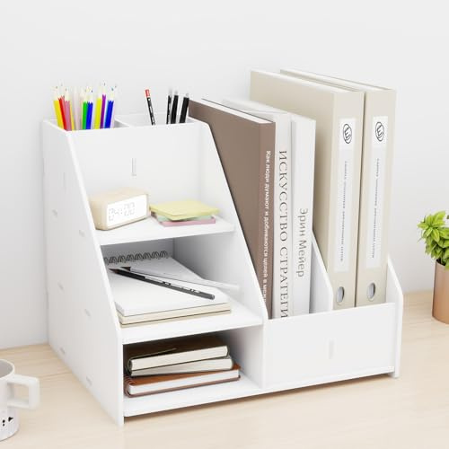 PUNCIA Material de Escritorio para Oficina Soporte para Archivos de Revistas Organizador de Almacenamiento Ordenado para Documentos Bandeja para Cartas Papel A4 Libros Cuadernos Papelería