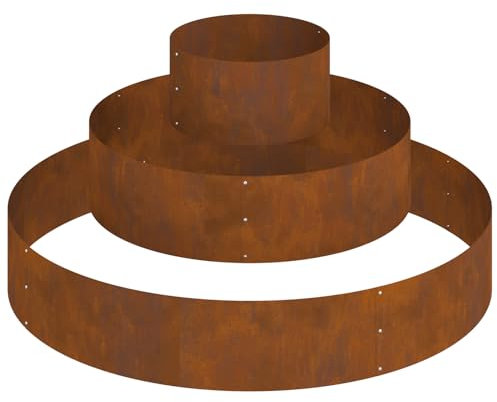 vidaXL Metallpflanzer Wetterfester Stahl Ø 120 cm Dekorative Einlagen