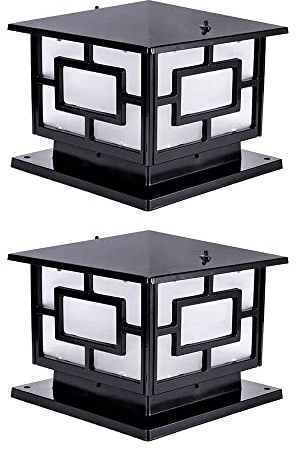 MYUYEE Lampada da Colonna per Esterni: 25 cm,2 Pezzi