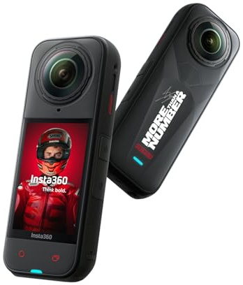 Insta360 X5 MM93 Championship Edition – vattentät 8K 360-kamera, ledande prestanda i svagt ljus, osynlig selfiepinne, tåliga och utbytbara linser, 205 min batteri, vindskydd, stabilisering