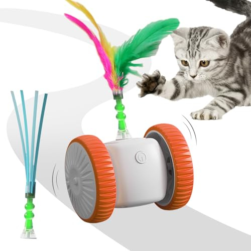 Schattig Kantoorartikelen Set | Jeu Intelligent Pour Chat À Détection De Mouvement Avec Plumes,Jouet Intelligent À Capteur Pour Chaton | Exercice Entraînement Anti Ennui Divertissement Intérieur