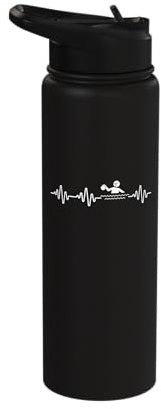 Water Polo Player Heartbeat Men Women Funny Water Polo Stainless Steel Insulated Water Bottle