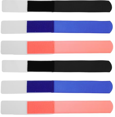 LIOOBO Correas de Fijación de Esquí Ajustables 6 Piezas Nylon Resistente Cierres de Gancho Colores Negro, Naranja y Azul para Transporte Seguro en Deportes de Invierno al Aire