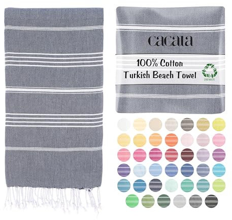 Cacala Türkische Badetücher, Pure-Serie, Baumwolle, dunkelblau, 95 x 175 x 0.5 cm