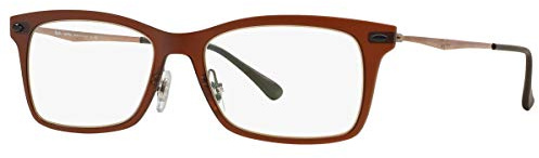 Ray-Ban 0Rx7039 Monturas de gafas, Rectangulares, 53, Dark Matte Brown
