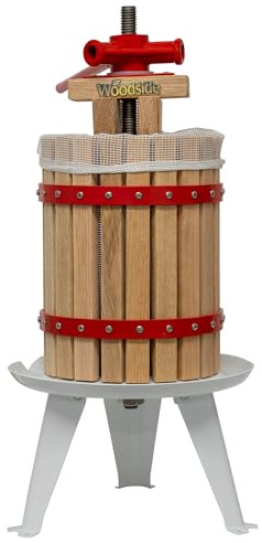 Woodside 6 Litre Fruit Press with Straining Bag, Apple Cider Grape Wine/Cider/Beer Making Tool