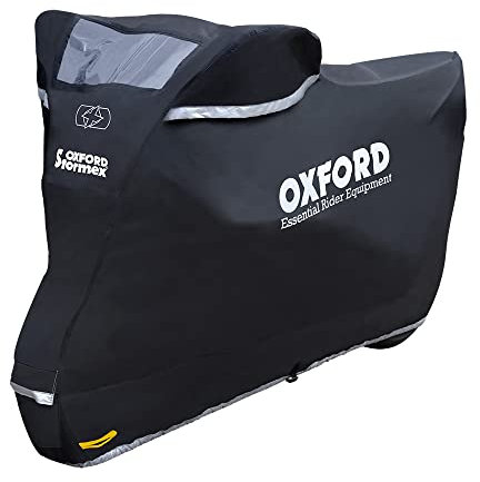 Oxford Stormex Outdoor Waterproof Motorcycle Cover Medium – Black, 229 x 99 x 125 cm