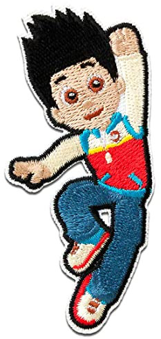 Paw Patrol Ryder - Aufnäher, Bügelbild, Aufbügler, Applikationen, Patches, Flicken, zum aufbügeln, Größe: 7,8 x 3,5 cm