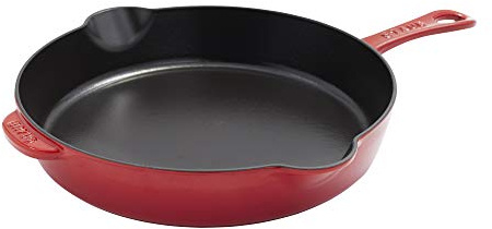 STAUB Cast Iron 11-inch Traditional Skillet - Cherry, Made in France