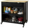 SoBuy FKW74-SCH Kücheninsel Sideboard Küchenwagen Küchenschrank mit 2 Schubladen und Ablagen Schwarz-Natur BHT ca.: 98x94x58cm