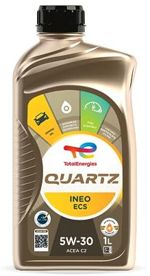 TotalEnergies Quartz INEO ECS 5W30 Engine Oil - ACEA C2 - Low SAPS - Age-Resistance Technology - Fuel Economy Formula - Advanced Synthetic Motor Oil Lubricant - 1L