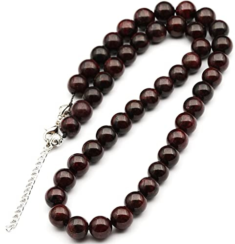 Natural Red Garnet Beaded Choker Necklace | 8mm Handmade Gemstone Jewelry | Aquarius Zodiac Chakra Crystal | Energy Love Courage Passion Warmth Creativity Gift for Women & Men
