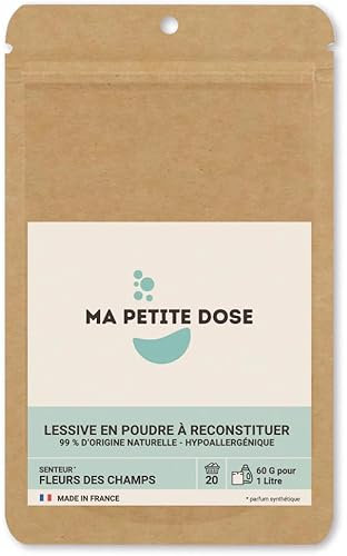 Flüssigwaschmittel in Pulverform - Wildblumen-Duft - Hypoallergen - Universal-Waschmittel - 60gr = 1 Liter - Step One