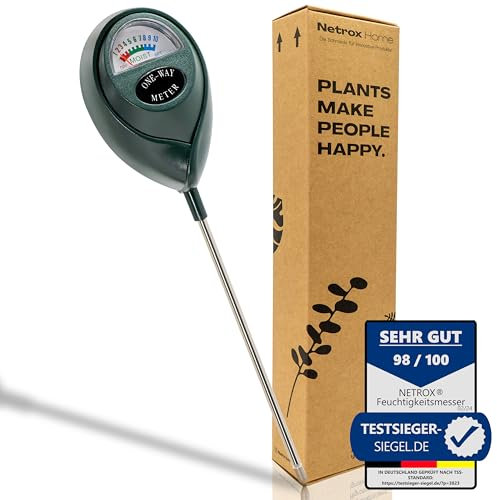 Netrox Bodenfeuchtigkeitsmesser I Präzise Technologie für Garten Liebhaber & Profis I Einfach & Robust I Ideal für Anfänger & Zimmerpflanzen-Enthusiasten I Energiesparende & Langlebige Pflanzenpflege