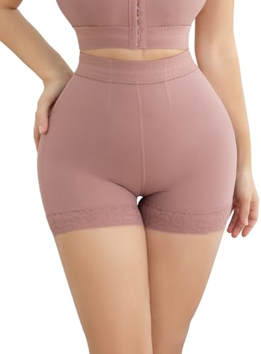 KELLYLEE Shapewear Tummy Control Fajas Colombianas Shapewear Shorts Butt Lifter Panties Seamless Girdles for Women Extra Firm Thigh Slimmer Stomach Body Shaper Post Partum Underwear Rose Brown XS