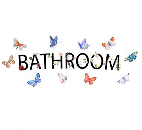 2pcs Bathroom Wall Decals Stickers Decor DIY Removable Door Sign