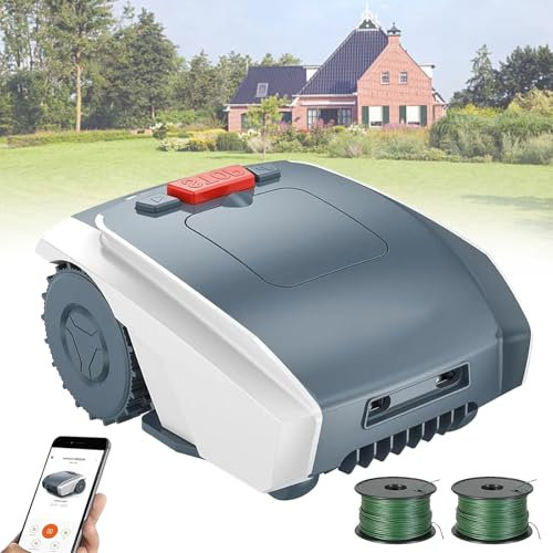 Eastnmythet Automatic Robot Lawnmower Max 1500m², Self-Charging Remote Control Lawn Mower with Boundary Wire, with GPS Navigation