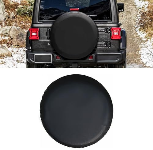 VBGURR Spare Wheel Cover Black, 14/16 Inch, PVC Leather, UV-Protected, Car Compatible