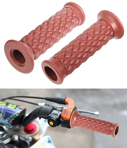 Flaconi 2PCS Poignée Moto,Poignées pour Guidon de Moto,Poignet Moto,Poignée de Moto,Guidon de Moto,Moto Poignées Souple Caoutchouc,Antidérapant Universel Adapté Aux Motos et Scooters(Marron)